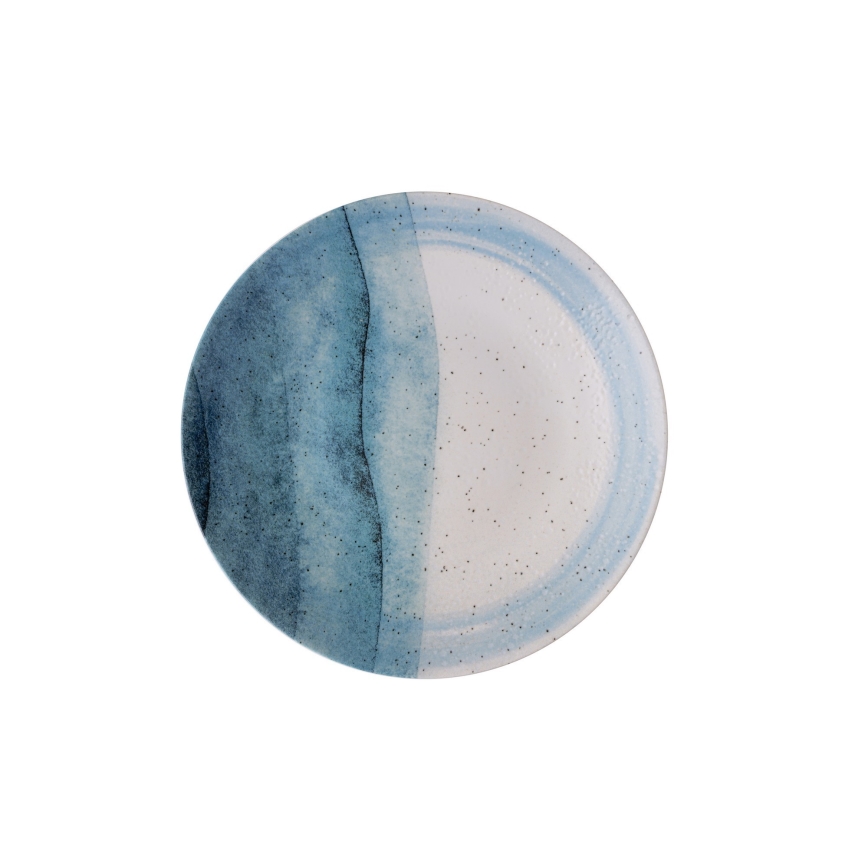 Dinner set 24 pcs blue/cream/porcelain