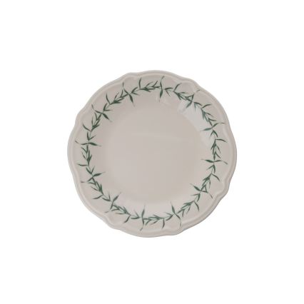 Dinner set 24 pcs white/green/porcelain
