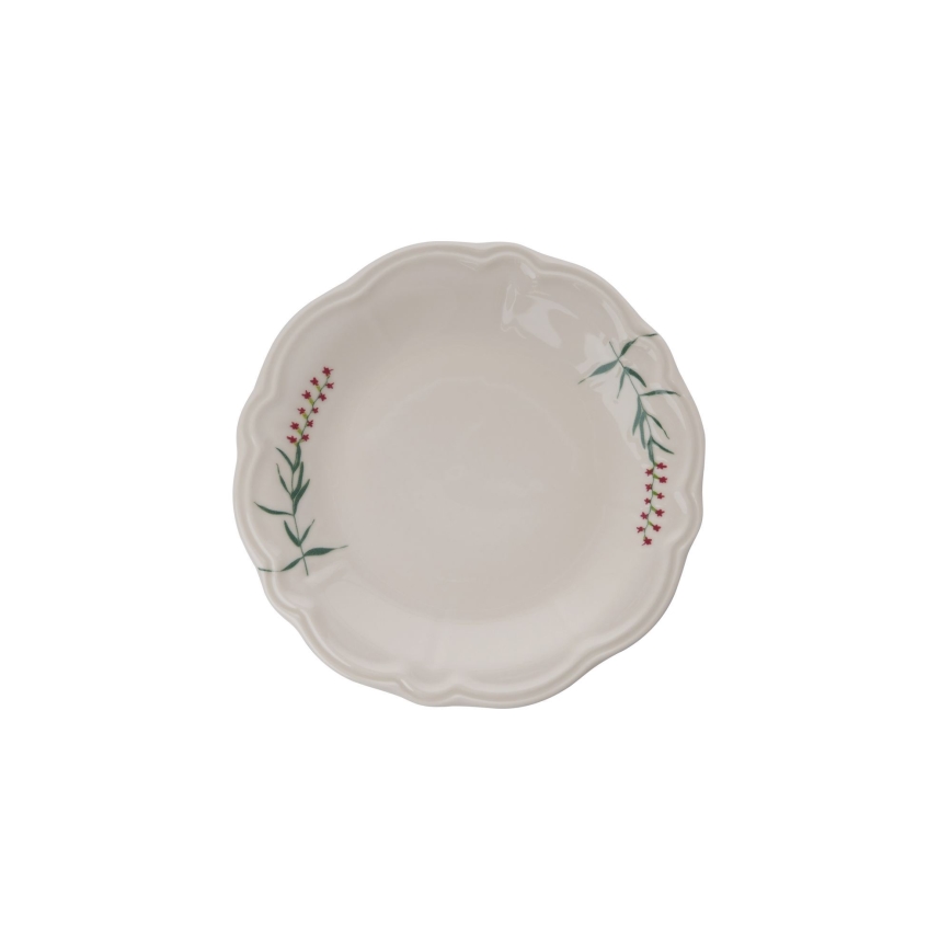 Dinner set 24 pcs white/green/porcelain