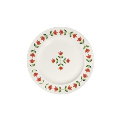 Dinner set 24 pcs white/red/green/porcelain