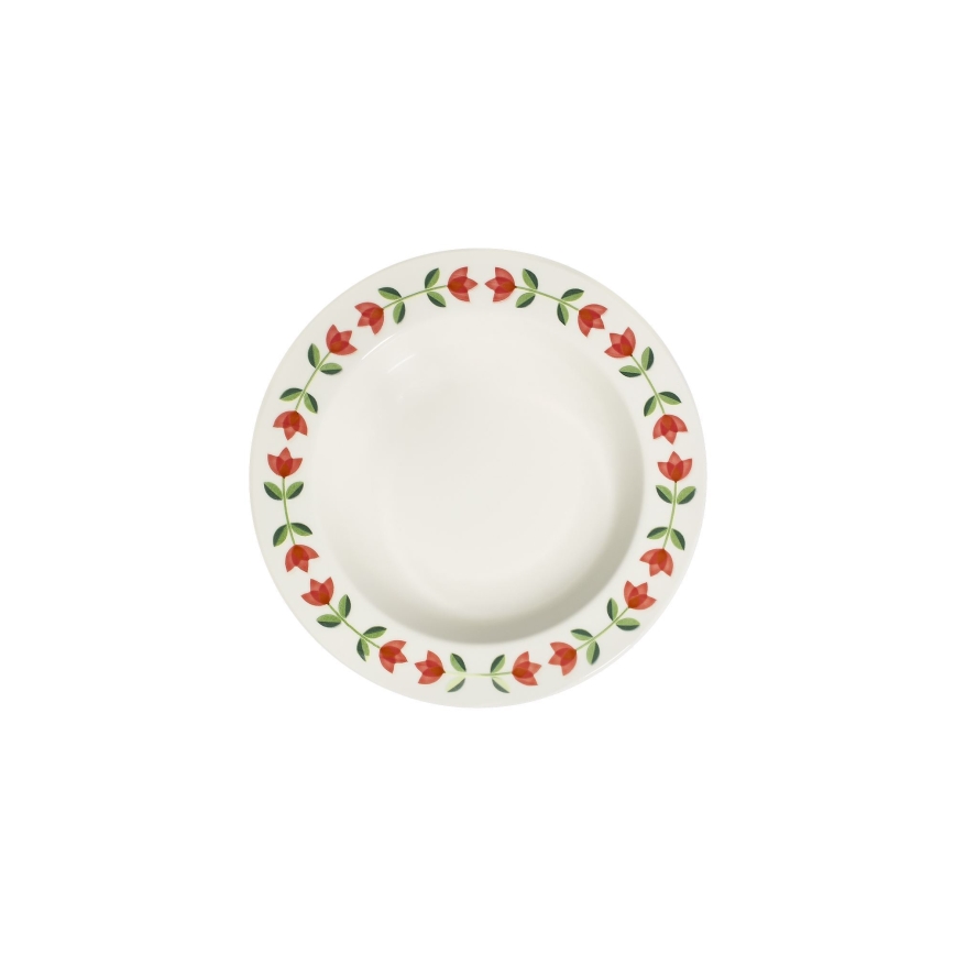 Dinner set 24 pcs white/red/green/porcelain