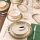 Dinner set 27 pcs beige/brown/porcelain