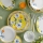 Dinner set 50 pcs yellow/blue/porcelain