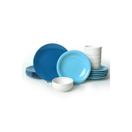 Dinnerware set 18 pcs blue/white/ceramic