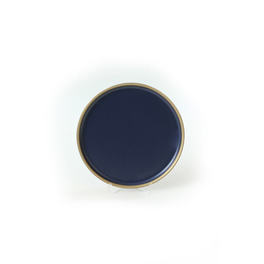 Dinnerware set 24 pcs blue/gold/ceramic