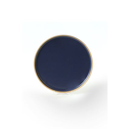 Dinnerware set 24 pcs blue/gold/ceramic