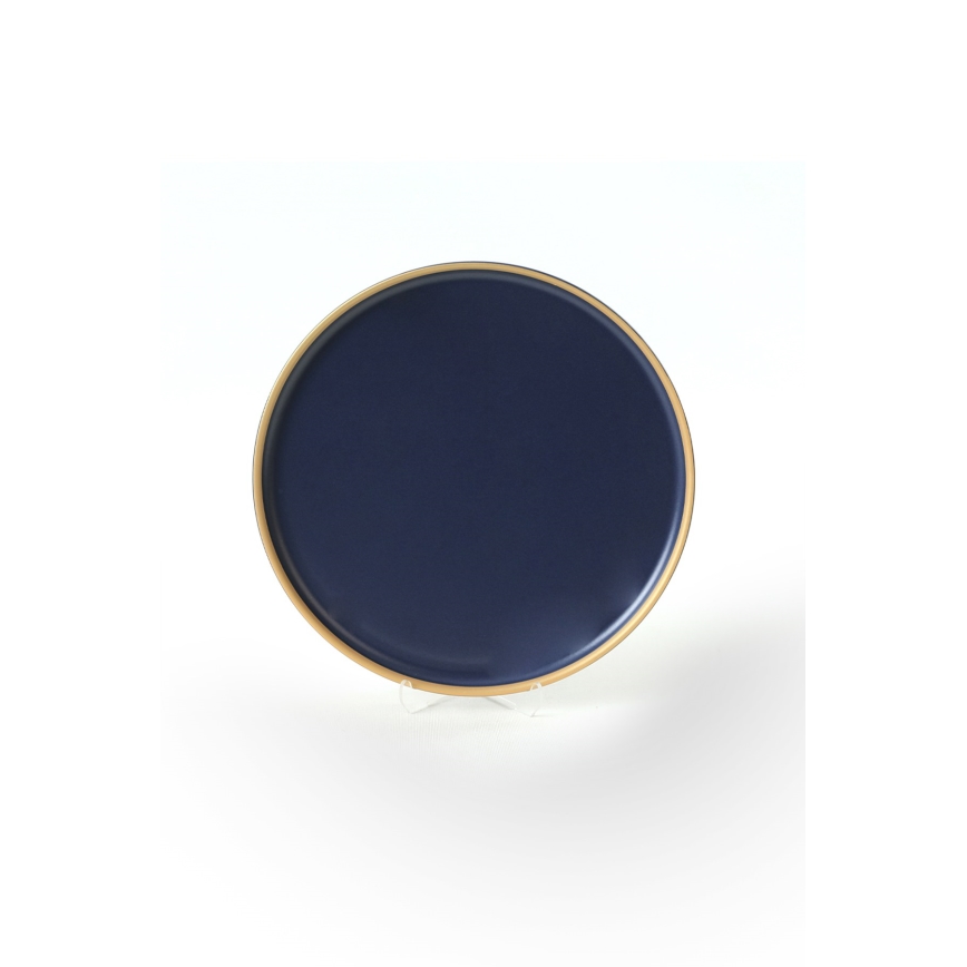 Dinnerware set 24 pcs blue/gold/ceramic