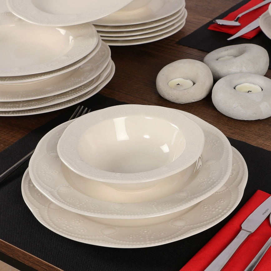 Dinnerware set 24 pcs white/porcelain