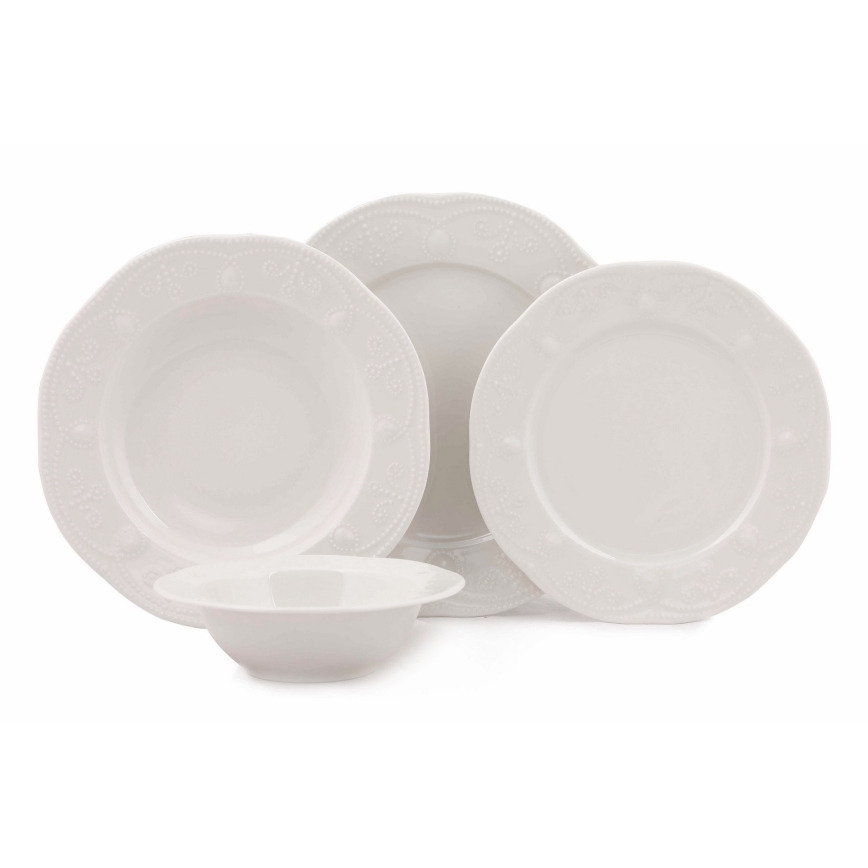 Dinnerware set 24 pcs white/porcelain