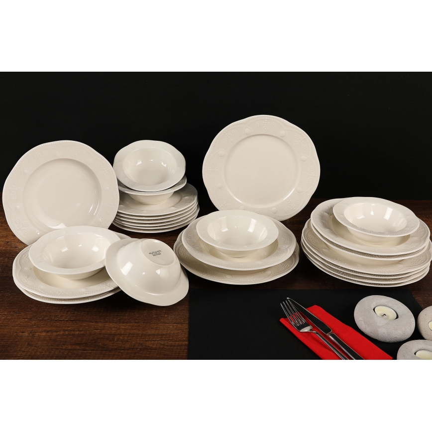 Dinnerware set 24 pcs white/porcelain