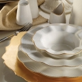 Dinnerware set 26 pcs white/gold/porcelain