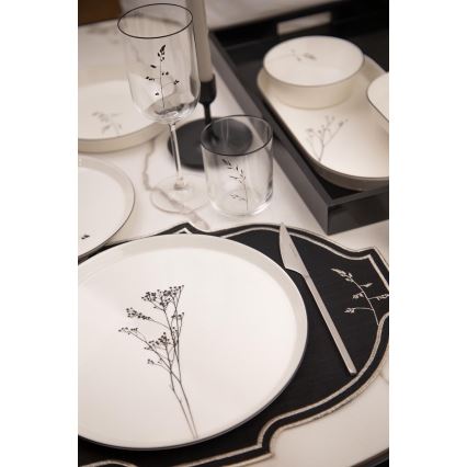 Dinnerware set 27 pcs white/black/porcelain