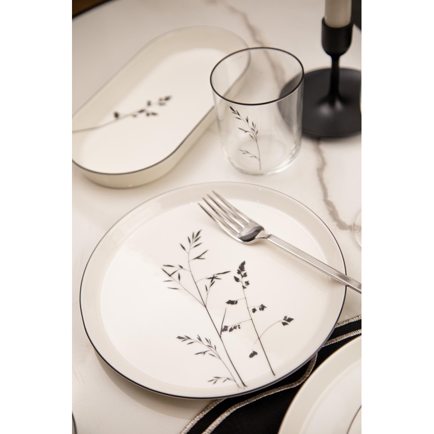 Dinnerware set 27 pcs white/black/porcelain