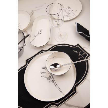 Dinnerware set 27 pcs white/black/porcelain