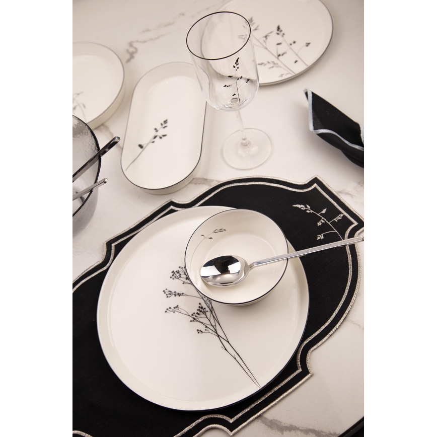 Dinnerware set 27 pcs white/black/porcelain