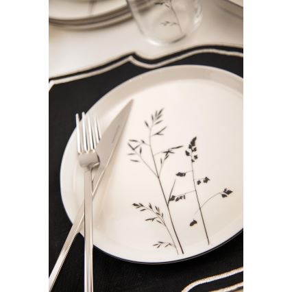 Dinnerware set 27 pcs white/black/porcelain