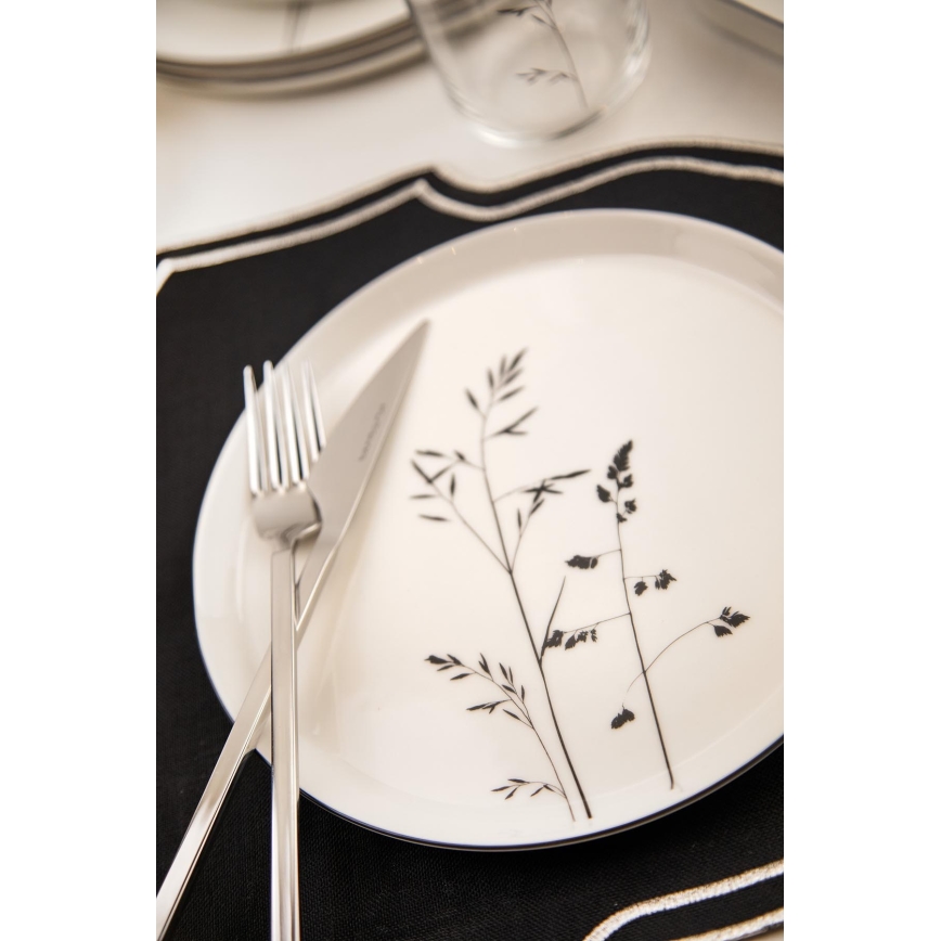 Dinnerware set 27 pcs white/black/porcelain