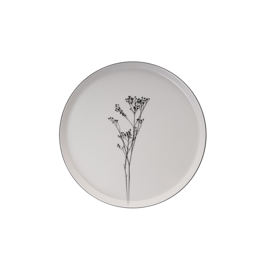 Dinnerware set 27 pcs white/black/porcelain