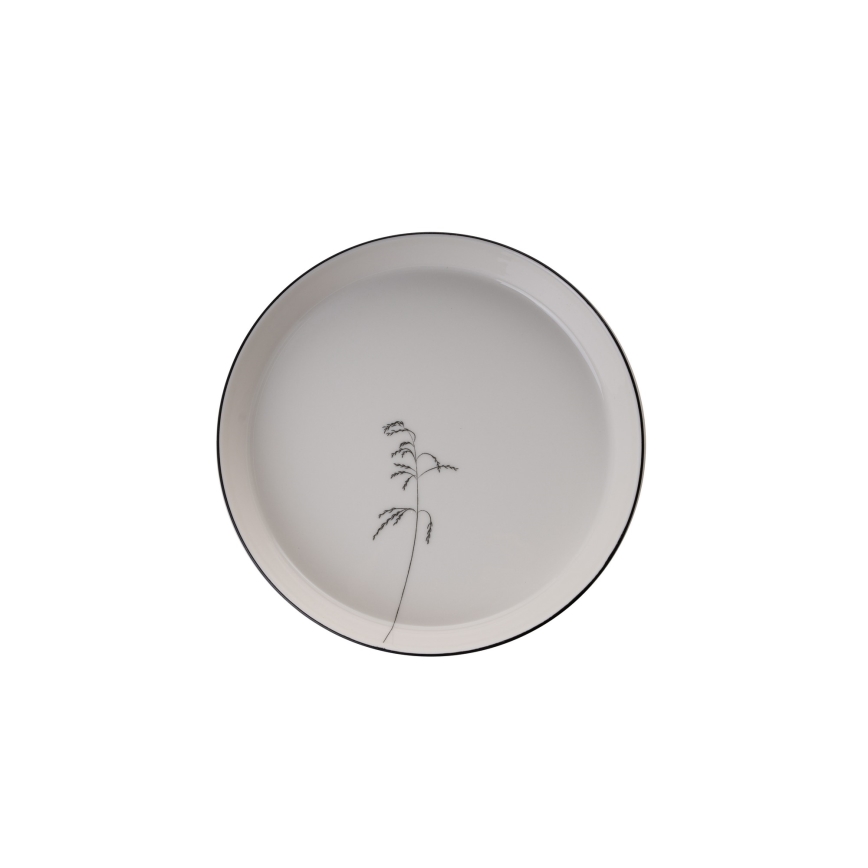 Dinnerware set 27 pcs white/black/porcelain