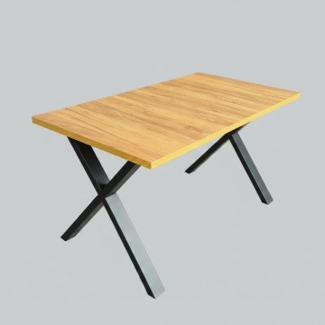 DOMO Extendable Dining Table 150/190 x 80 cm, Craft Oak/Black