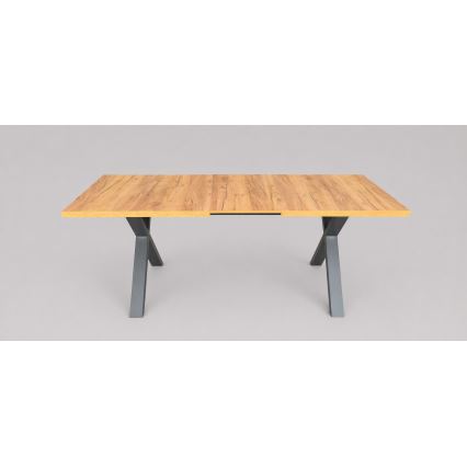 DOMO Extendable Dining Table 150/190 x 80 cm, Craft Oak/Black