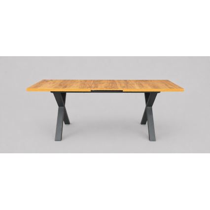DOMO Extendable Dining Table 150/190 x 80 cm, Craft Oak/Black