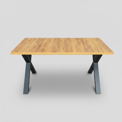 DOMO Extendable Dining Table 150/190 x 80 cm, Craft Oak/Black