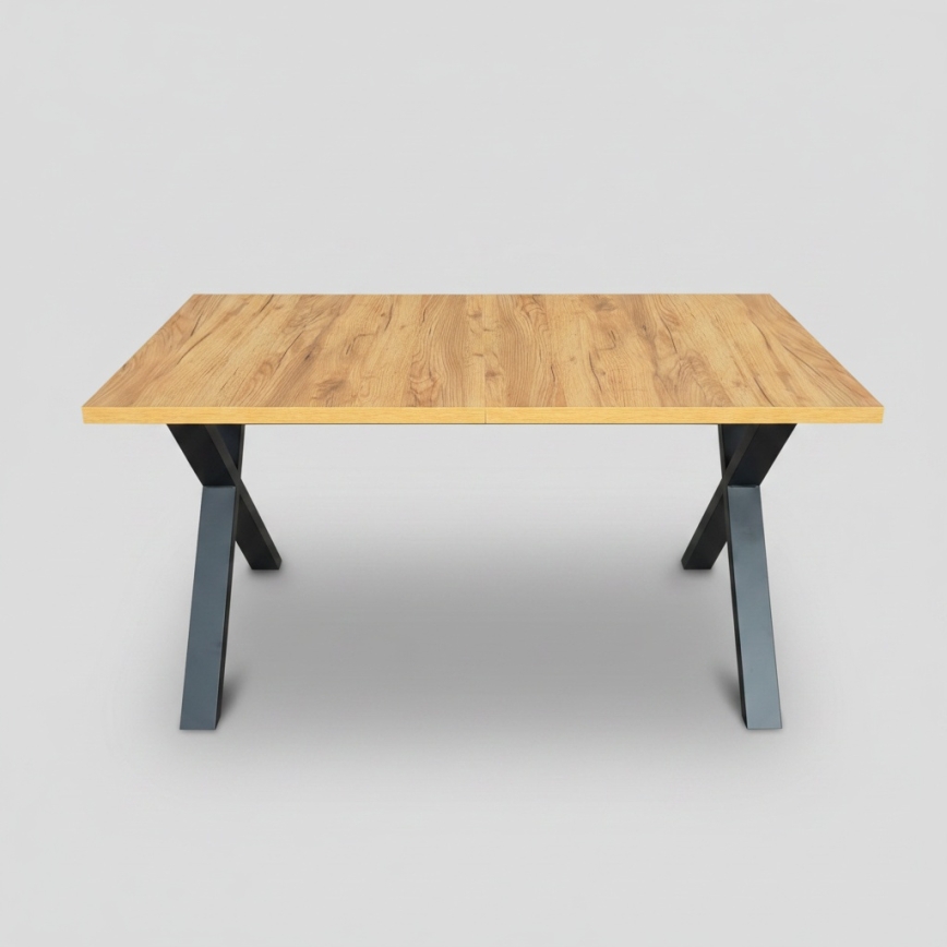 DOMO Extendable Dining Table 150/190 x 80 cm, Craft Oak/Black