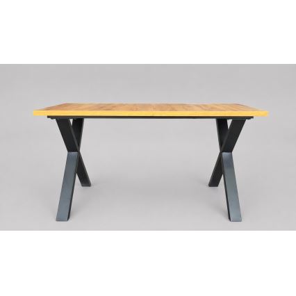 DOMO Extendable Dining Table 150/190 x 80 cm, Craft Oak/Black