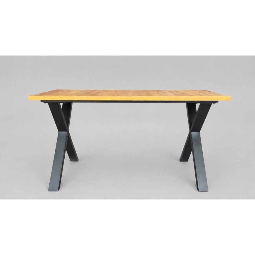 DOMO Extendable Dining Table 150/190 x 80 cm, Craft Oak/Black