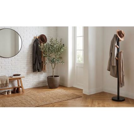 DOMUS Freestanding Coat Rack, 177 x 28 cm, Black/Beige