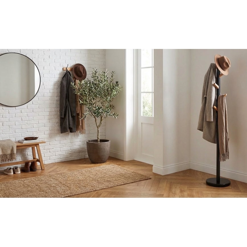DOMUS Freestanding Coat Rack, 177 x 28 cm, Black/Beige