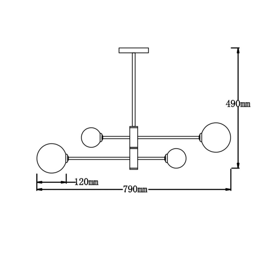 DORADO Rod Chandelier 4xG9/40W/230V Black