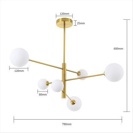 DORADO Rod Chandelier 6xG9/40W/230V, Gold