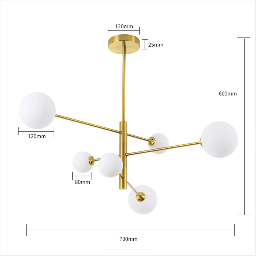 DORADO Rod Chandelier 6xG9/40W/230V, Gold