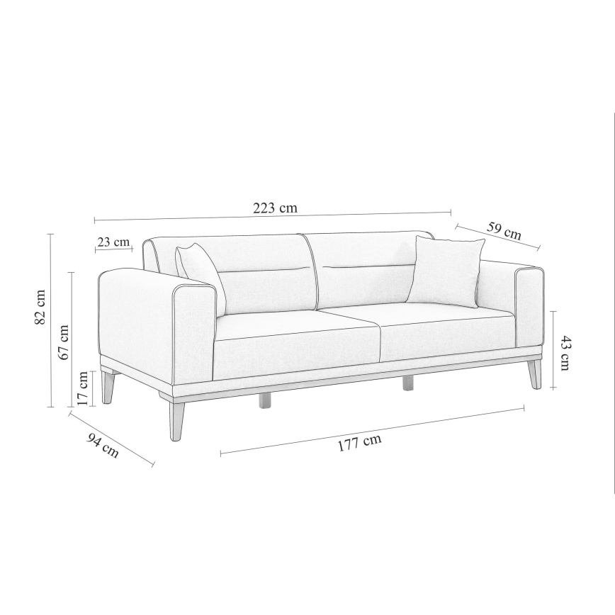 DOTY Two-Seater Sofa, Dark Gray