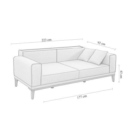 DOTY two-seater sofa, gray