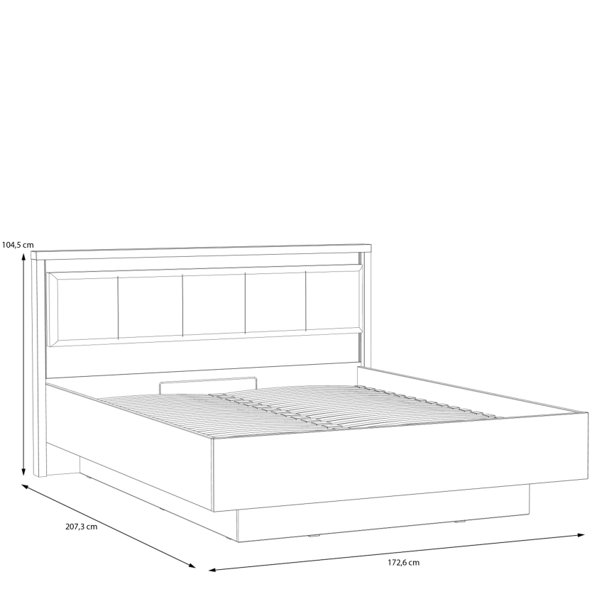 Double bed with storage OREN 160x200 cm brown/black