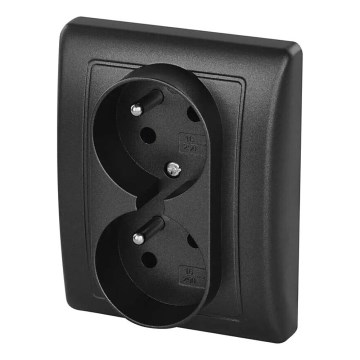 Double home socket 250V/16A anthracite