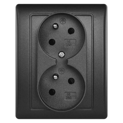 Double home socket 250V/16A anthracite