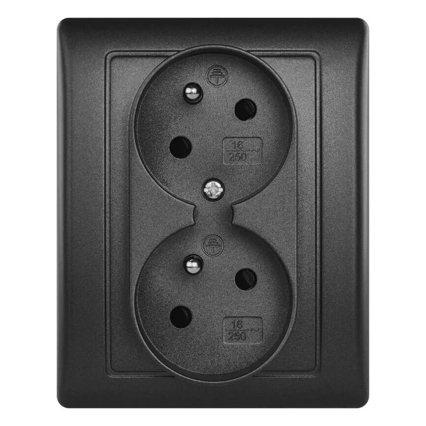 Double home socket 250V/16A anthracite