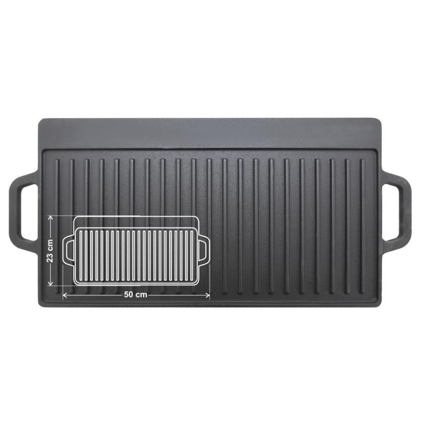 Double-sided grill plate 50x23 cm