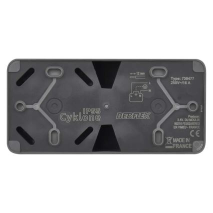 Double socket for humid environment IP55