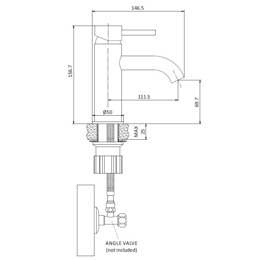 DRAGOR Basin Mixer 15.6 cm, Polished Chrome