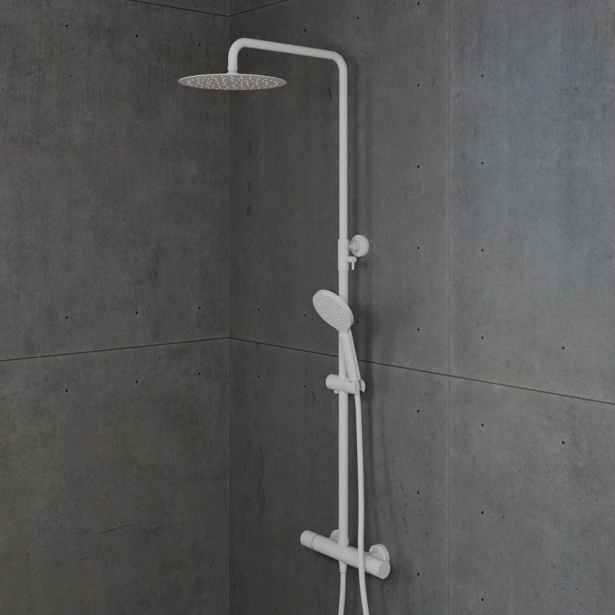 DRAGOR Matte White Thermostatic Shower Set