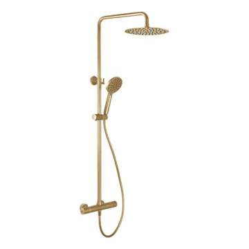 DRAGOR Thermostatic Shower Set in Brushed Brass
