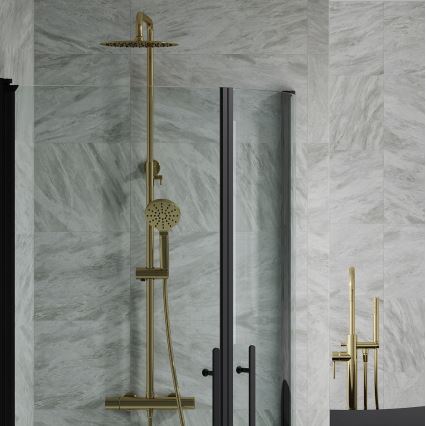 DRAGOR Thermostatic Shower Set in Brushed Brass