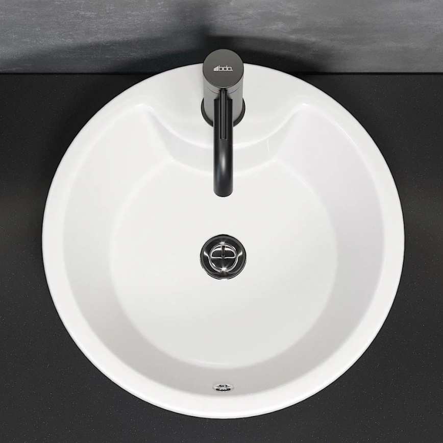 DRAMMEN countertop washbasin, Ø 40.1 cm, ceramic/white