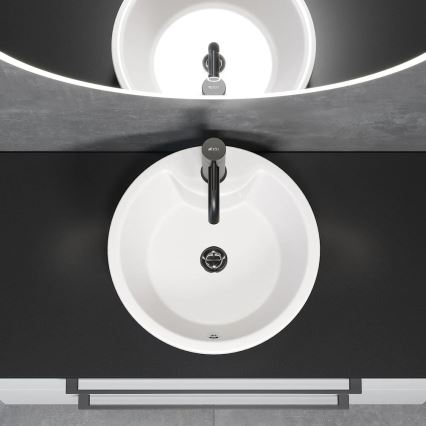 DRAMMEN countertop washbasin, Ø 40.1 cm, ceramic/white