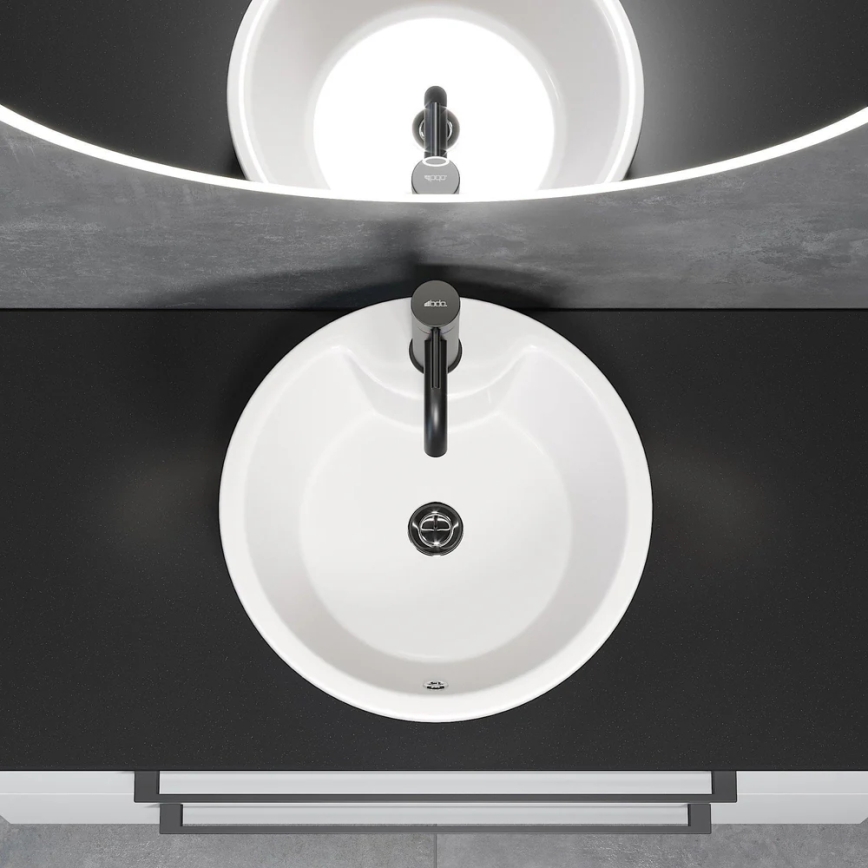 DRAMMEN countertop washbasin, Ø 40.1 cm, ceramic/white
